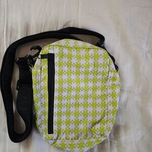BAGGU Sport Crossbody Bag In Pink Pistachio Pixel Gingham